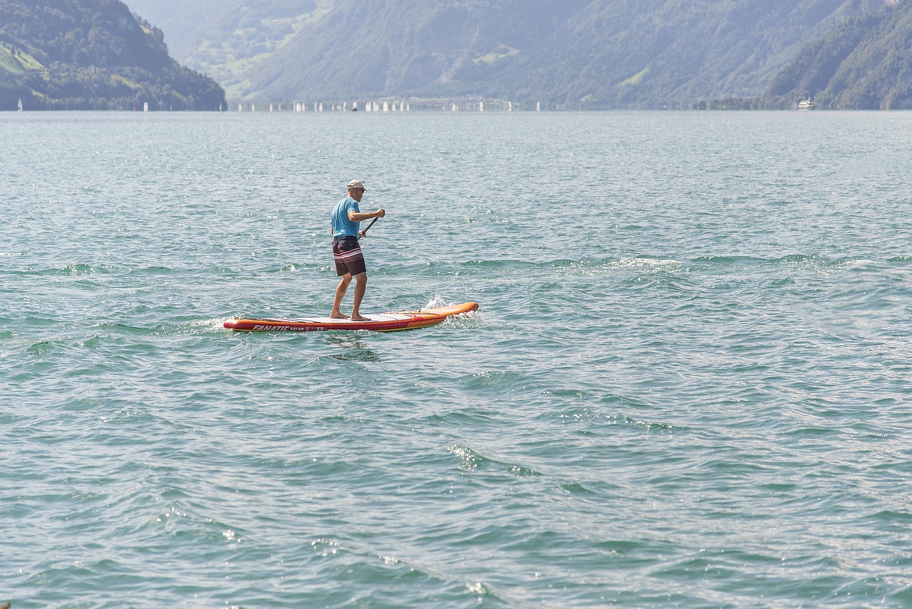 paddle au milieu du lac
